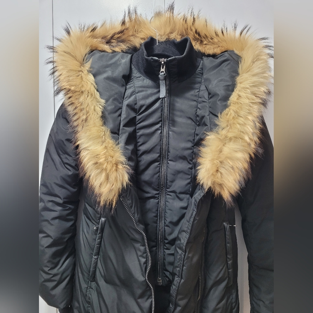 Mackage KAY Down Coat Natural Fur Collar Black XS - Picture 4 of 13